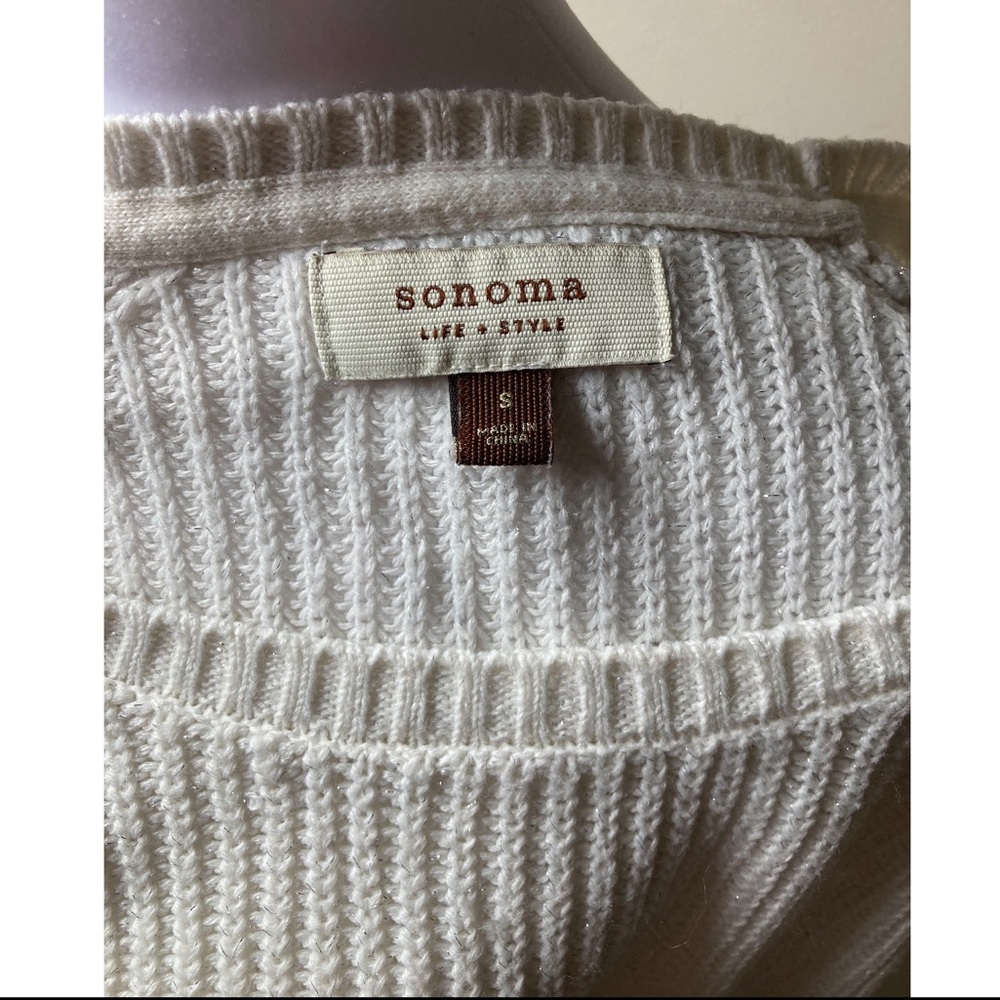Sonoma 3/4 sleeve white sweater size Small - Picture 6 of 6